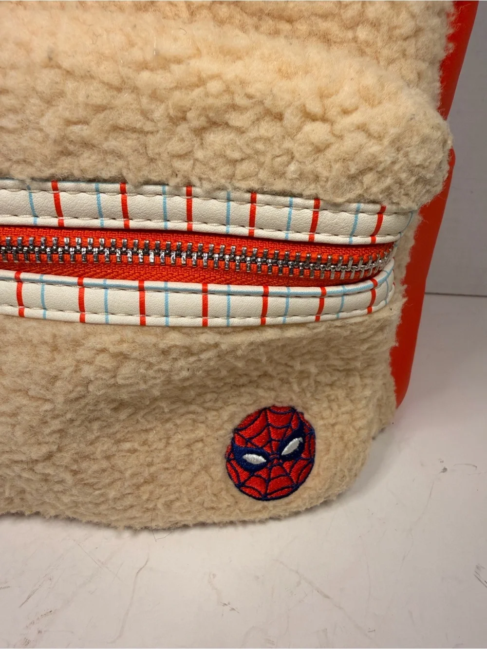 Marvel Loungefly Spider-Man With Great Power Faux Fur Mini Backpack